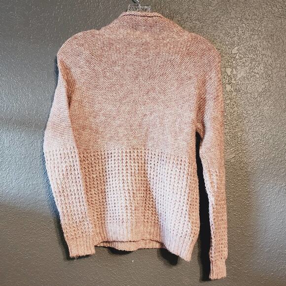 American Eagle Knit mocked pullover popover Sweater Pink & White Marbled Mock XS - Picture 2 of 6